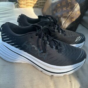 Hoka Men's Black and White Athletic Shoes